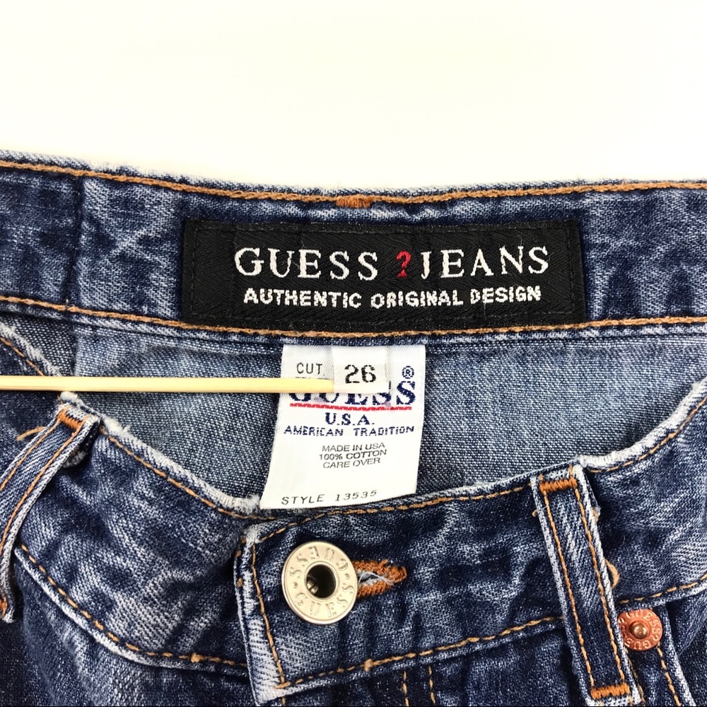 Guess Denim Pencil Skirt Size 26 Front Split - Picture 4 of 4